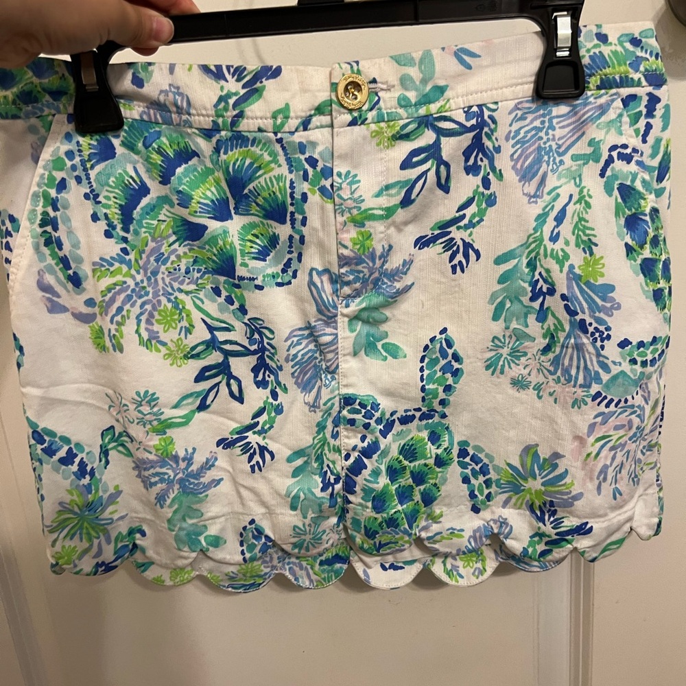 Lilly Pulitzer Blue and Green Floral Skort